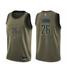 Men's Indiana Pacers #26 Jeremy Lamb Swingman Green Salute to Service Basketball Jersey