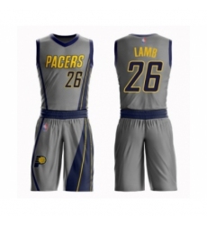 Women's Indiana Pacers #26 Jeremy Lamb Swingman Gray Basketball Suit Jersey - City Edition