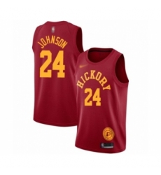 Men's Indiana Pacers #24 Alize Johnson Authentic Red Hardwood Classics Basketball Jersey