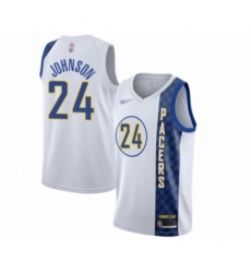 Men's Indiana Pacers #24 Alize Johnson Swingman White Basketball Jersey - 2019 20 City Edition