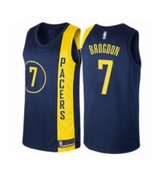 Men's Indiana Pacers #7 Malcolm Brogdon Authentic Navy Blue Basketball Jersey - City Edition