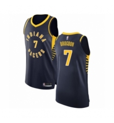 Men's Indiana Pacers #7 Malcolm Brogdon Authentic Navy Blue Basketball Jersey - Icon Edition