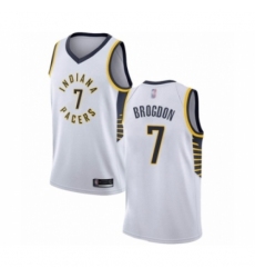 Men's Indiana Pacers #7 Malcolm Brogdon Authentic White Basketball Jersey - Association Edition