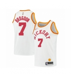Men's Indiana Pacers #7 Malcolm Brogdon Authentic White Hardwood Classics Basketball Jersey