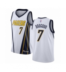 Men's Indiana Pacers #7 Malcolm Brogdon White Swingman Jersey - Earned Edition