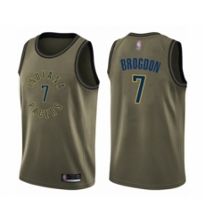 Youth Indiana Pacers #7 Malcolm Brogdon Swingman Green Salute to Service Basketball Jersey