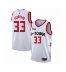 Men's Houston Rockets #33 Ryan Anderson Swingman White Basketball Jersey - 2019 20 City Edition