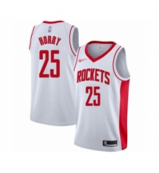 Men's Houston Rockets #25 Robert Horry Authentic White Finished Basketball Jersey - Association Edition