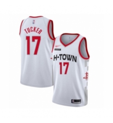 Men's Houston Rockets #17 PJ Tucker Swingman White Basketball Jersey - 2019 20 City Edition