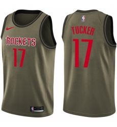 Men's Nike Houston Rockets #17 PJ Tucker Green Salute to Service NBA Swingman Jersey