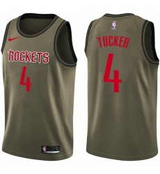 Men's Nike Houston Rockets #4 PJ Tucker Green Salute to Service NBA Swingman Jersey