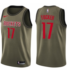 Youth Nike Houston Rockets #17 PJ Tucker Green Salute to Service NBA Swingman Jersey