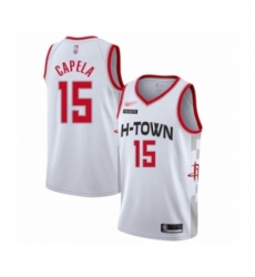Men's Houston Rockets #15 Clint Capela Swingman White Basketball Jersey - 2019 20 City Edition