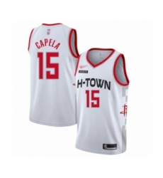 Women's Houston Rockets #15 Clint Capela Swingman White Basketball Jersey - 2019 20 City Edition