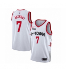 Men's Houston Rockets #7 Carmelo Anthony Swingman White Basketball Jersey - 2019 20 City Edition