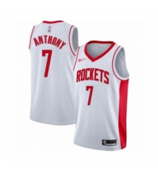 Youth Houston Rockets #7 Carmelo Anthony Swingman White Finished Basketball Jersey - Association Edition