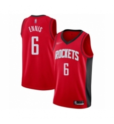 Men's Houston Rockets #6 Tyler Ennis Authentic Red Finished Basketball Jersey - Icon Edition