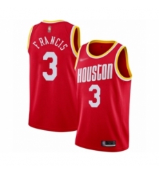 Men's Houston Rockets #3 Steve Francis Authentic Red Hardwood Classics Finished Basketball Jersey