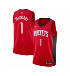 Men's Houston Rockets #1 Tracy McGrady Authentic Red Finished Basketball Jersey - Icon Edition