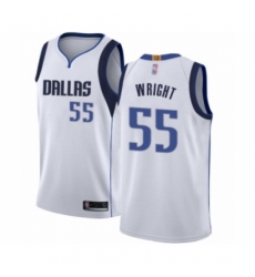 Men's Dallas Mavericks #55 Delon Wright Authentic White Basketball Jersey - Association Edition