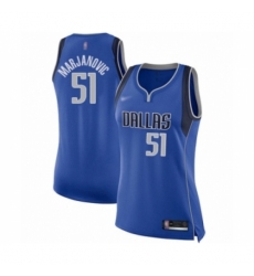 Women's Dallas Mavericks #51 Boban Marjanovic Authentic Royal Blue Basketball Jersey - Icon Edition