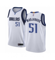 Youth Dallas Mavericks #51 Boban Marjanovic Swingman White Basketball Jersey - Association Edition