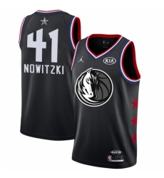 Men's Nike Dallas Mavericks #41 Dirk Nowitzki Black NBA Jordan Swingman 2019 All-Star Game Jersey