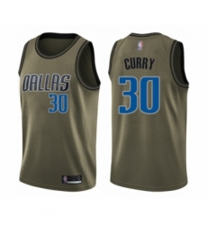 Youth Dallas Mavericks #30 Seth Curry Swingman Green Salute to Service Basketball Jersey