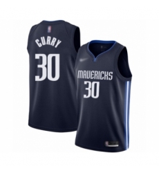 Youth Dallas Mavericks #30 Seth Curry Swingman Navy Finished Basketball Jersey - Statement Edition