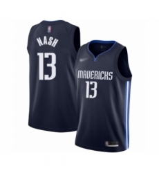 Men's Dallas Mavericks #13 Steve Nash Authentic Navy Finished Basketball Jersey - Statement Edition