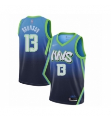 Youth Dallas Mavericks #13 Jalen Brunson Swingman Blue Basketball Jersey - 2019 20 City Edition