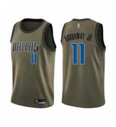 Men's Dallas Mavericks #11 Tim Hardaway Jr. Swingman Green Salute to Service Basketball Jersey