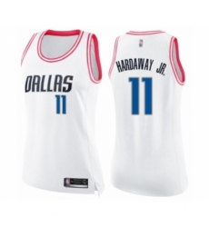 Women's Dallas Mavericks #11 Tim Hardaway Jr. Swingman White Pink Fashion Basketball Jersey