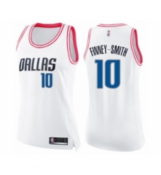 Women's Dallas Mavericks #10 Dorian Finney-Smith Swingman White Pink Fashion Basketball Jersey