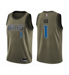 Youth Dallas Mavericks #1 Courtney Lee Swingman Green Salute to Service Basketball Jersey