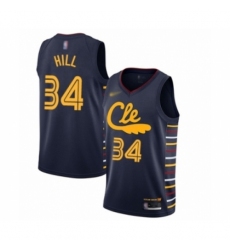 Men's Cleveland Cavaliers #34 Tyrone Hill Swingman Navy Basketball Jersey - 2019 20 City Edition