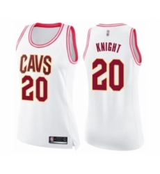 Women's Cleveland Cavaliers #20 Brandon Knight Swingman White Pink Fashion Basketball Jersey