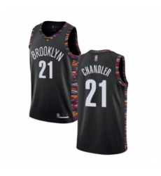 Men's Brooklyn Nets #21 Wilson Chandler Authentic Black Basketball Jersey - 2018 19 City Edition