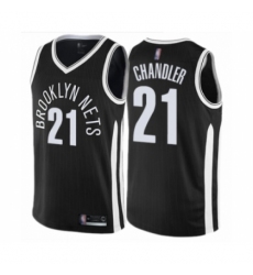 Men's Brooklyn Nets #21 Wilson Chandler Authentic Black Basketball Jersey - City Edition