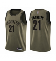 Men's Brooklyn Nets #21 Wilson Chandler Swingman Green Salute to Service Basketball Jersey