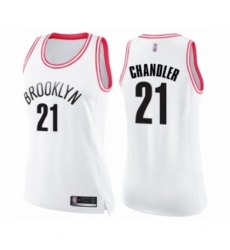 Women's Brooklyn Nets #21 Wilson Chandler Swingman White Pink Fashion Basketball Jerse