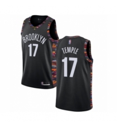 Men's Brooklyn Nets #17 Garrett Temple Authentic Black Basketball Jersey - 2018 19 City Edition