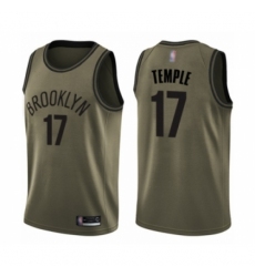 Men's Brooklyn Nets #17 Garrett Temple Swingman Green Salute to Service Basketball Jersey