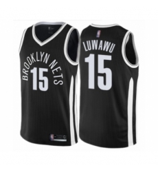 Men's Brooklyn Nets #15 Timothe Luwawu Authentic Black Basketball Jersey - City Edition