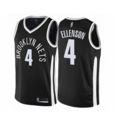 Men's Brooklyn Nets #4 Henry Ellenson Authentic Black Basketball Jersey - City Edition