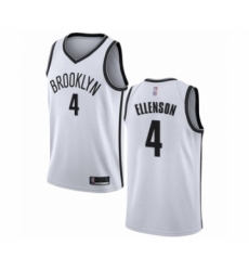 Men's Brooklyn Nets #4 Henry Ellenson Authentic White Basketball Jersey - Association Edition