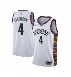 Men's Brooklyn Nets #4 Henry Ellenson Swingman White Basketball Jersey - 2019 20 City Edition