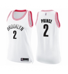Women's Brooklyn Nets #2 Taurean Prince Swingman White Pink Fashion Basketball Jerse