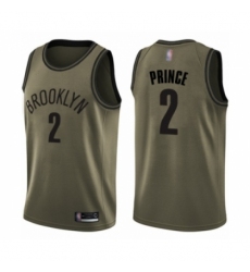 Youth Brooklyn Nets #2 Taurean Prince Swingman Green Salute to Service Basketball Jersey