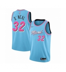 Youth Miami Heat #32 Shaquille O'Neal Swingman Blue Basketball Jersey - 2019 20 City Edition